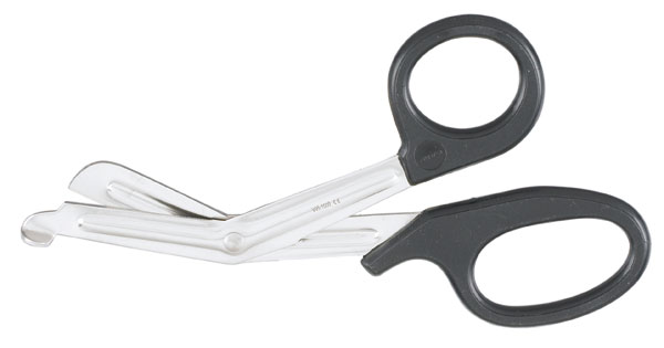 Scissors Bandage Shears Utility Black Vantage® 7-1/2 Inch Length Office Grade Plastic Angled Blade by Integra York PA, Inc. (Miltex)  ID V95-1000